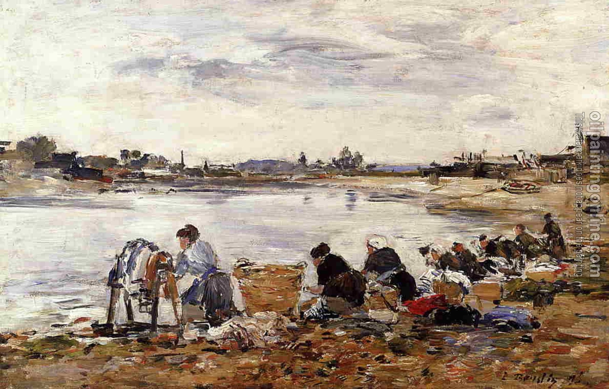 Boudin, Eugene - Laundresses on the Bankes of the Touques